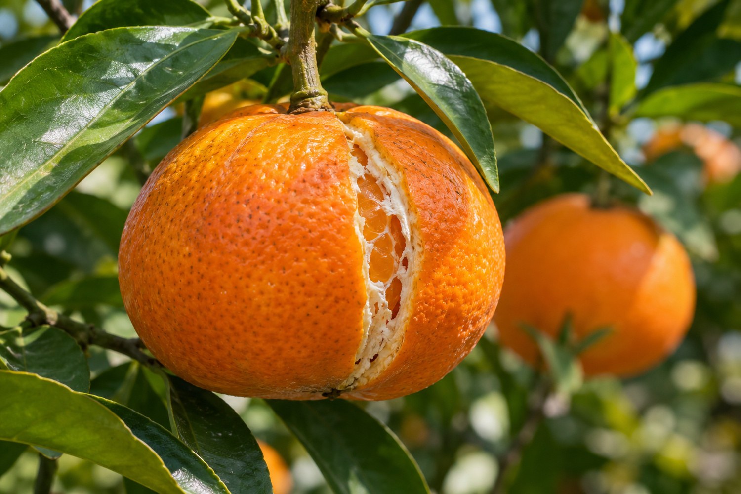 Perché i mandarini si spaccano sull’albero: cosa succede dentro il frutto