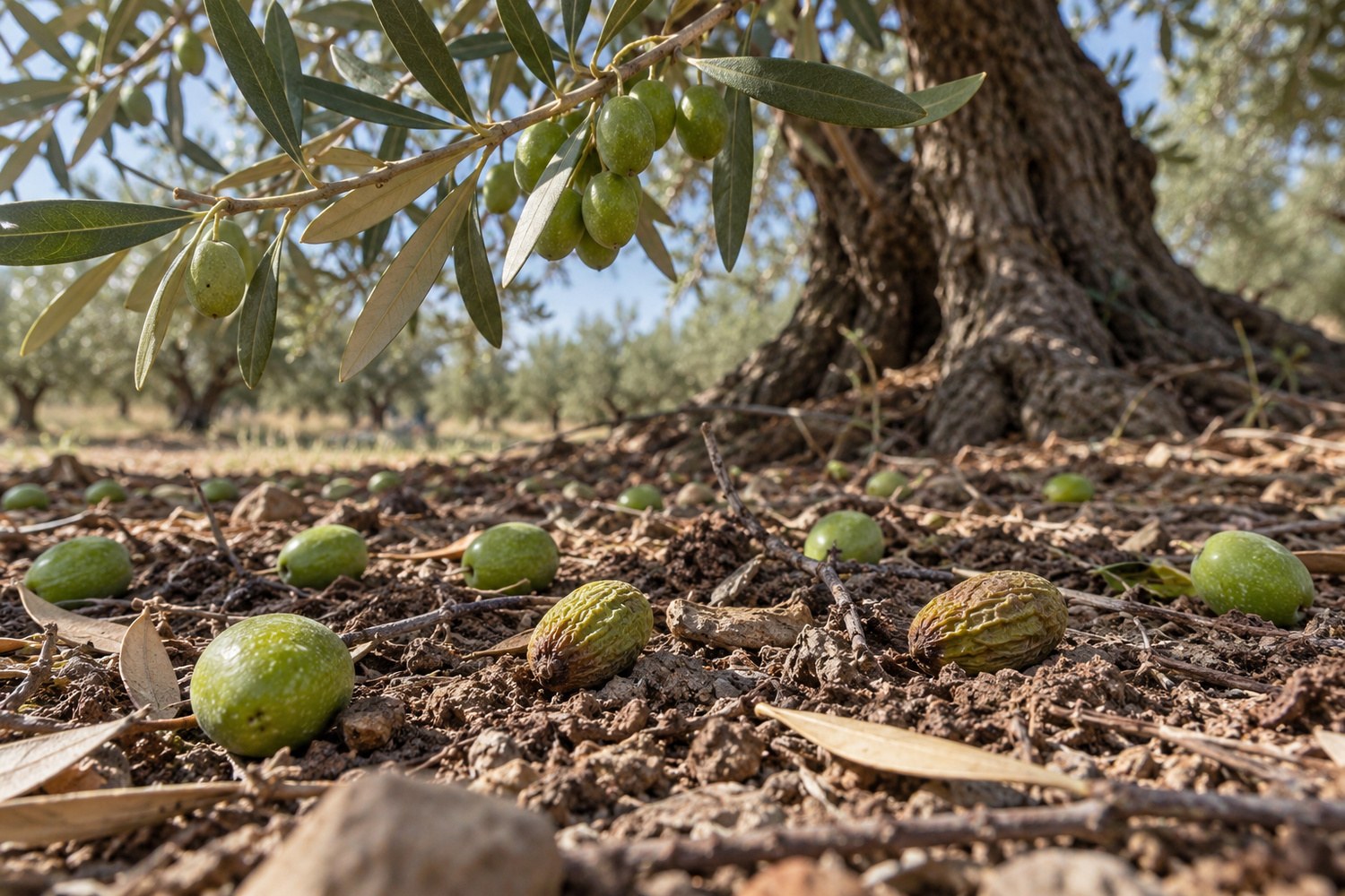 Perché le olive cadono dall’albero prima di maturare: le cause da riconoscere