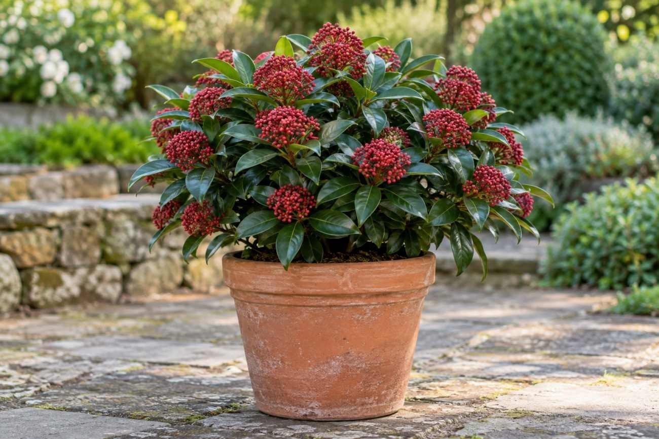 Piante resistenti al freddo: dove mettere la skimmia sul balcone e perché i boccioli restano rossi per mesi