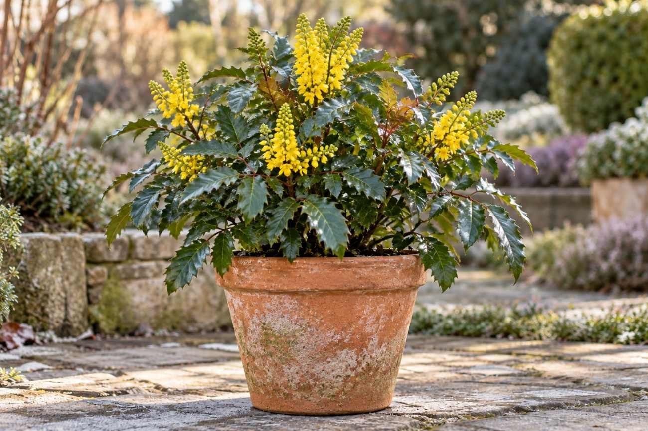Piante resistenti al freddo: perché la mahonia fa fiori gialli d’inverno e dove tenerla in vaso